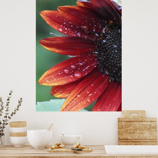 Red Sunflower Poster (Küche)