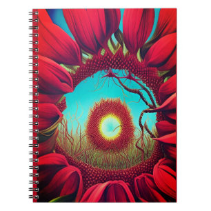 Red Sunflower Stargate Notizblock