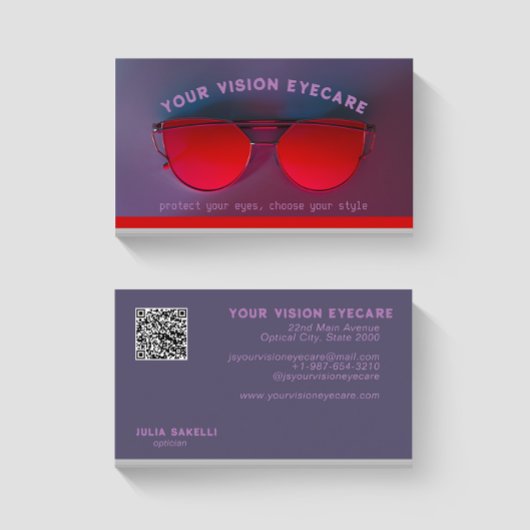 Red Sunglasser Optician Business Card Visitenkarte