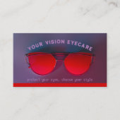 Red Sunglasser Optician Business Card Visitenkarte (Vorderseite)