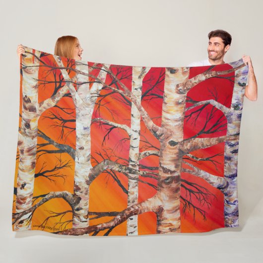 Red Sunset Birch Fleece Blanket (Beispiel)