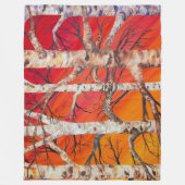 Red Sunset Birch Fleece Blanket (Vorderseite)