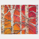 Red Sunset Birch Fleece Blanket (Vorderseite (Horizontal))