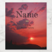 Red Sunset, Custom Wine Label Weinetikett (Einzelnes Label)