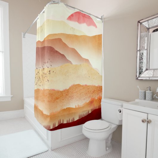 Red Sunset Duschvorhang (Beispiel)