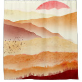 Red Sunset Duschvorhang (Vorderseite)