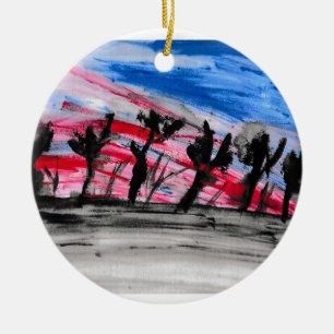 Red Sunset Keramik Ornament