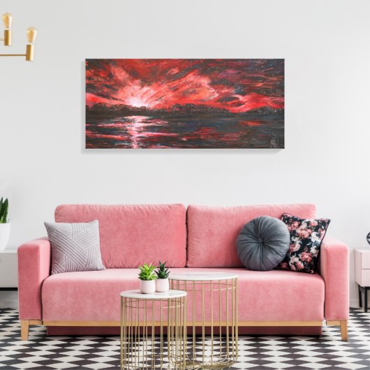 Red Sunset Leinwanddruck (Insitu (Wohnzimmer))