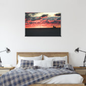 Red Sunset (Leuchtturm) Canvas Print Leinwanddruck (Insitu (Schlafzimmer))