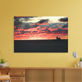 Red Sunset (Leuchtturm) Canvas Print Leinwanddruck (Insitu (Wohnzimmer))