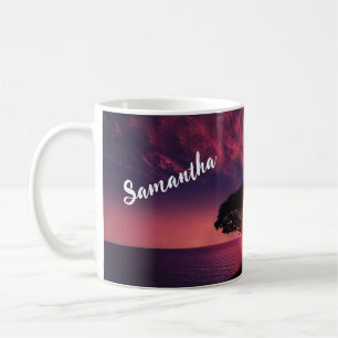 Red Sunset Name Kaffeetasse