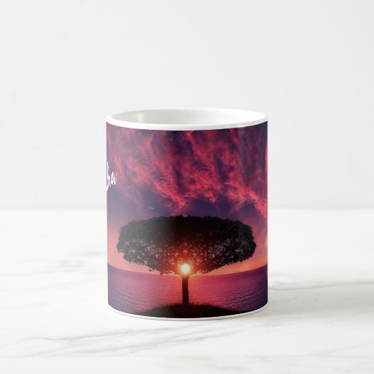 Red Sunset Name Kaffeetasse (Mittel)
