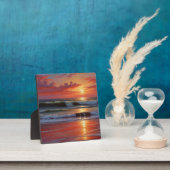 Red Sunset Ocean Seascape Malerei Artwork Fotoplatte (InSitu)