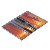 Red Sunset Ocean Seascape Malerei Artwork Notizblock (Linke Seite)