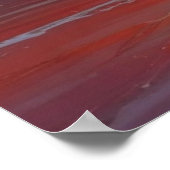 Red Sunset Ocean Seascape Malerei Artwork Poster (Ecke)