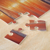 Red Sunset Ocean Seascape Malerei Artwork Puzzle (Seite)