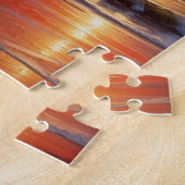 Red Sunset Ocean Seascape Malerei Artwork Puzzle (Seite)