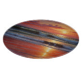 Red Sunset Ocean Seascape Malerei Artwork Schneidebrett (Ecke)
