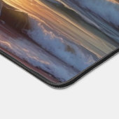 Red Sunset Ocean Seascape Malerei Artwork Schreibtischunterlage (Ecke)