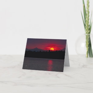 Red Sunset Olympic Mountains Blank Jeder Anlass Feiertagskarte
