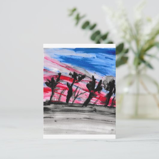 Red Sunset Postkarte (Stehend Vorderseite)