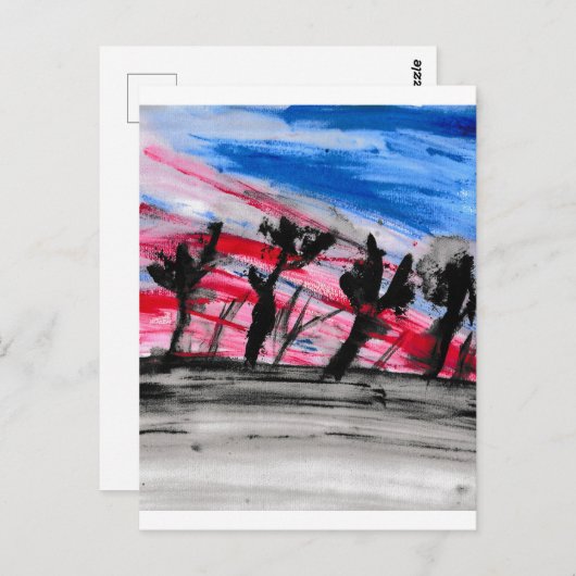 Red Sunset Postkarte (Vorne/Hinten)