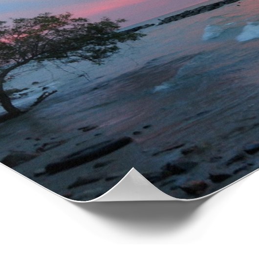 Red Sunset Print Poster (Ecke)