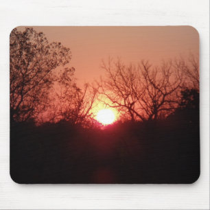 Red Sunset Silhouette Mouse Pad Mousepad