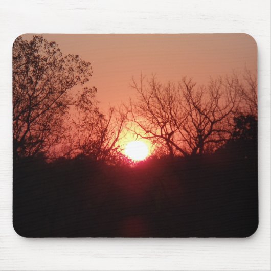 Red Sunset Silhouette Mouse Pad Mousepad (Vorne)