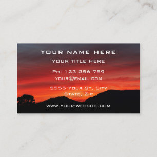 Red Sunset Sky Business Card mit Ihrer Text-Info Visitenkarte