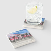 Red Sunset Steinuntersetzer (Seitenansicht)