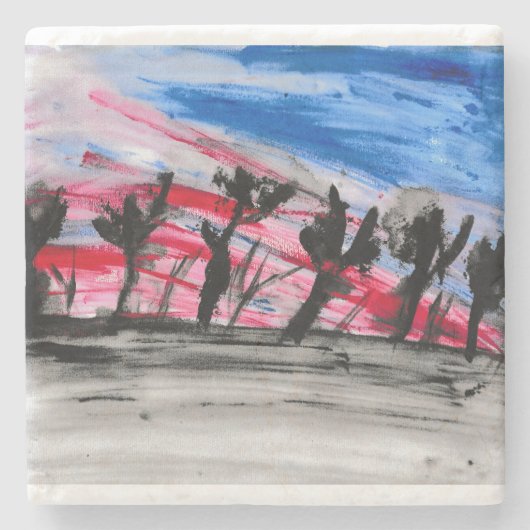 Red Sunset Steinuntersetzer (Vorderseite)