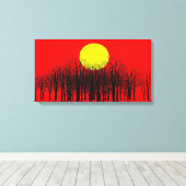 Red Sunset Wrapped Canvas Leinwanddruck (Insitu (Holzboden))