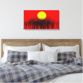 Red Sunset Wrapped Canvas Leinwanddruck (Insitu (Schlafzimmer))
