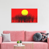 Red Sunset Wrapped Canvas Leinwanddruck (Insitu (Wohnzimmer))