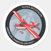 Red Super Decathlon Sticker mit Sunburst (ACA) (Vorderseite)