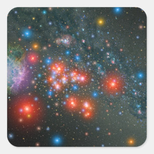 Red Super Giant Cluster Quadratischer Aufkleber