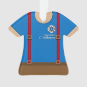 Red Suspenders Personalisierter Feuerwehrmann Ornament (Vorderseite)