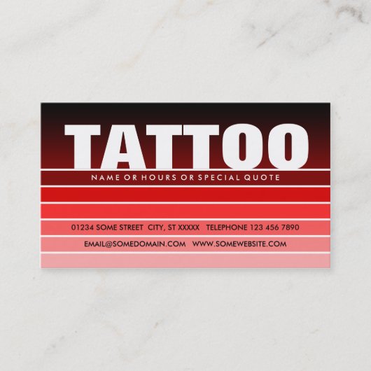 Red Swatch TATTOO Visitenkarte (Vorderseite)