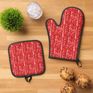 Red Sweater Brautparty Ofenhandschuh & Topflappen-Set