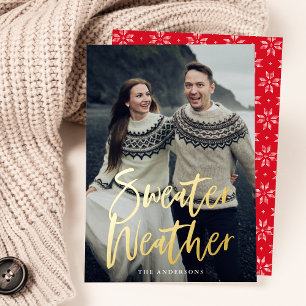 Red Sweater Weather Foto Folien Feiertagskarte