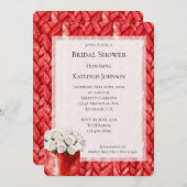 Red Sweater White Roses Brautparty Einladung (Vorne/Hinten)
