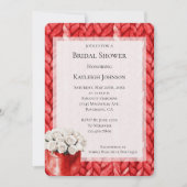 Red Sweater White Roses Brautparty Einladung (Vorderseite)
