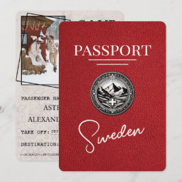 Red Sweden Passport Save the Date