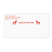 Red Swedish Dala Horse Holiday Shipping (Vorne)