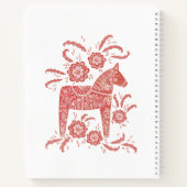 Red Swedish Dala Horse Individuelle Name Notizblock (Rückseite)