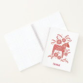 Red Swedish Dala Horse Individuelle Name Notizblock (Innenseite)