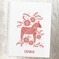 Red Swedish Dala Horse Personalisiert