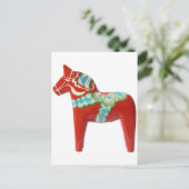 Red Swedish Dala Horse Postkarte (Stehend Vorderseite)