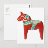 Red Swedish Dala Horse Postkarte (Vorne/Hinten)
